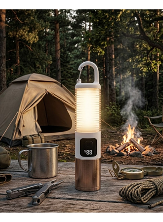 Taşınabilir LED Kamp Feneri USB Şarjlı Yüksek Parlaklık 500 Lümen Güç Göstergeli