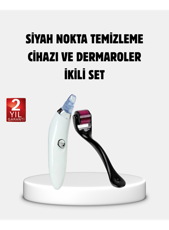 Evde Profesyonel Cilt Bakımı Dermaroller + Siyah Nokta Temizleyici Setı - Lisinya