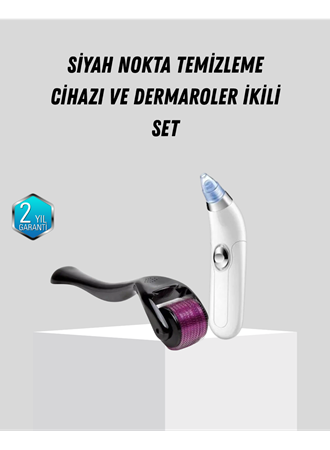 Dermaroller ve Vakumlu Siyah Nokta Temizleme Cihazı 2’li Cilt Bakım Seti - Lisinya