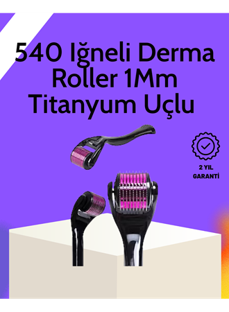Evde Güvenli Kullanım İçin Titanyum Derma Roller – Siyah Saplı
