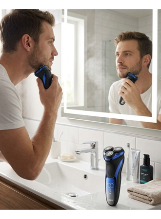 Profesyonel Elektrikli Tıraş Makinesi 3D Döner Başlık Erkek Bakım Cihazı