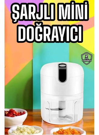 Şarjlı Portatif Doğrayıcı Mini Pratik Rondo El Doğrayıcı Üç Bıçaklı Çelik Bıçaklı