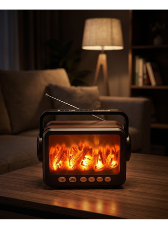 Şömine Tasarımlı Bluetooth Hoparlör USB TF Kart Radyo Destekli