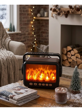 Dekoratif Şömine Görünümlü Bluetooth Hoparlör Radyo USB TF Destekli