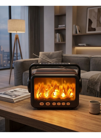 Şömine Efektli Bluetooth Hoparlör FM Radyo USB TF Kart Müzik Çalar