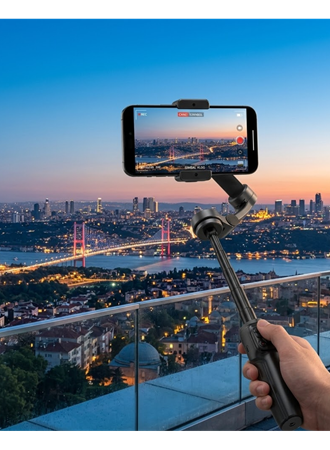 Profesyonel Telefon Gimbal Stabilizer 3 Axis Video Sabitleyici Vlog Tripod