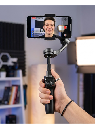 3 Eksen Telefon Gimbal Stabilizer Video Sabitleyici Vlog ve Çekim Aparatı
