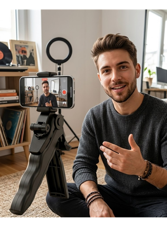 Katlanabilir Telefon Standı Mini Tripod Masaüstü Video Çekim Tutucu
