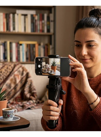 Masaüstü Telefon Tripodu Katlanabilir Telefon Tutucu Video Çekim Standı