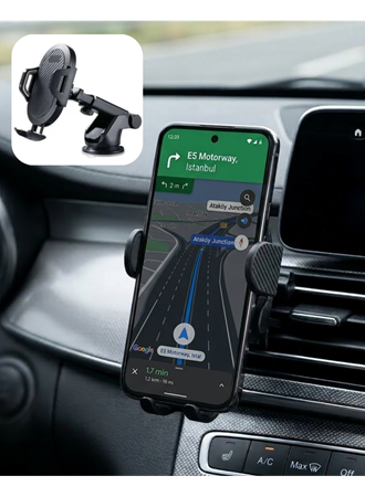 360° Döner Araç Telefon Tutucu Otomatik Kilit Mekanizmalı Stand