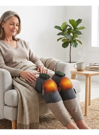 Şarjlı Isıtmalı Diz Omuz Masaj Bandı Titreşimli Eklem Masaj Cihazı 2li Paket