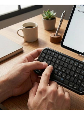 Taşınabilir Mini Bluetooth Klavye Şarjlı Kablosuz Klavye