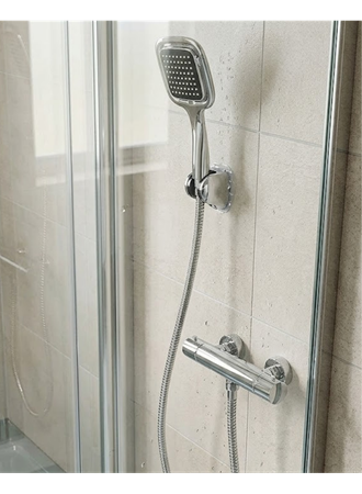 Siyah Duş Başlığı Seti Spiral Hortumlu El Duşu ve Duvar Askısı Banyo Seti