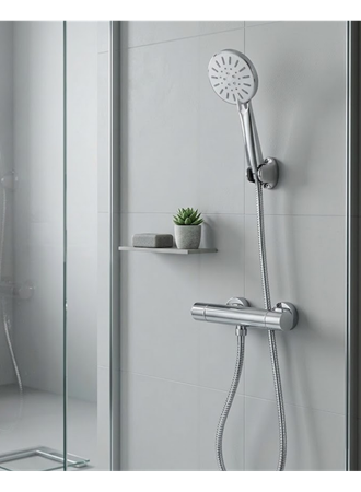 Çok Fonksiyonlu 4 Modlu El Duşu Başlığı Krem Duş Seti Spiral Hortumlu