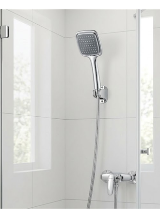 Siyah El Duşu Seti Spiral Duş Hortumu ve Duvar Askılı Çok Fonksiyonlu Duş Başlığı