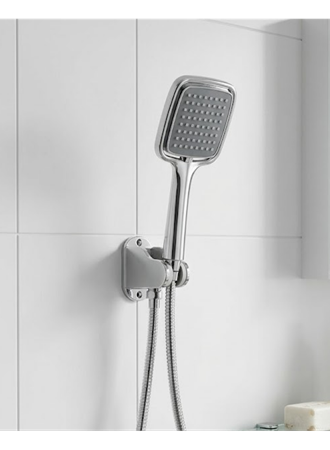 Siyah Duş Seti El Duşu Başlığı Spiral Hortum ve Duvar Askısı Banyo Duş Seti