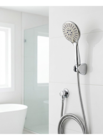 Çok Fonksiyonlu El Duşu Seti Kireç Önleyici Duş Başlığı Spiral Hortum Mafsallı Askı