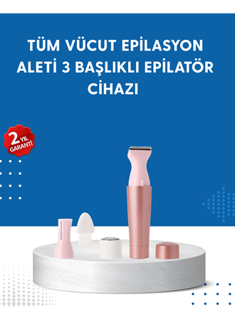 3 Başlıklı Taşınabilir Yüz ve Vücut Tüy Alma Makinesi
