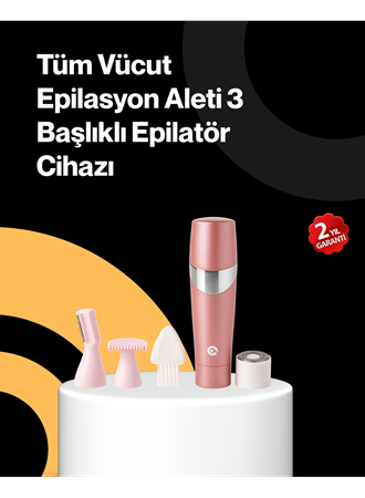Yüz Tüyleri İçin Özel Başlıklı Pembe Epilatör