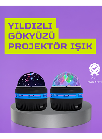 USB’li Yıldız Projektör Lamba – Döner Galaxy Işık Şovu, Çocuk ve Yetişkin Uyku Lambası