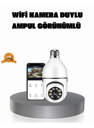 360° Akıllı Güvenlik Kamerası – Duya Takılabilir, Wi-Fi Bağlantılı, Hareket Sensörlü