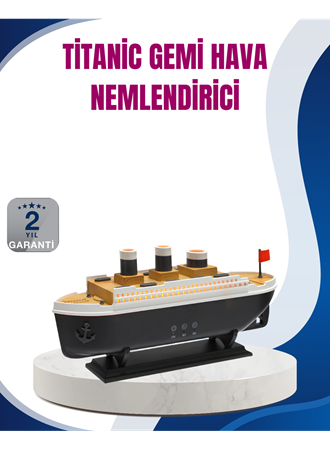 Dekoratif Gemi Modeli 7 Renk Işıklı Hava Nemlendirici ve Oda Kokusu Difüzörü