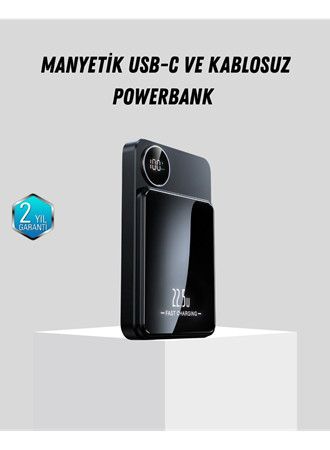 Manyetik Güç Bankası 15W Kablosuz 20W PD Hızlı Şarj
