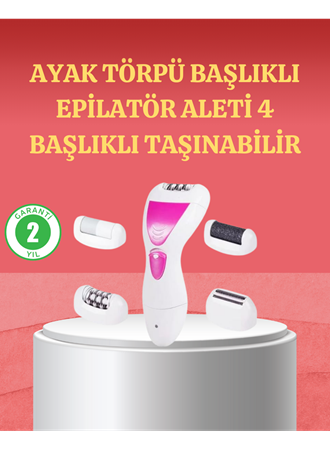 4 Başlıklı Kablosuz Şarjlı Epilasyon Cihazı