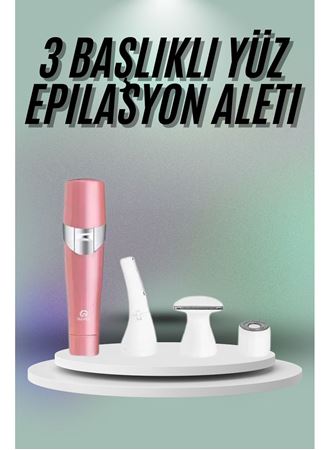 Yüz, Kaş ve Tüm Vücut Epilasyon Aleti3 Başlıklı Epilatör Tüm Cilt Tiplerine Uygun