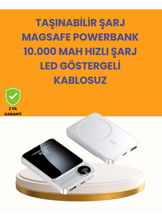 20W PD ve 15W Manyetik Kablosuz Şarj Destekli Taşınabilir Powerbank