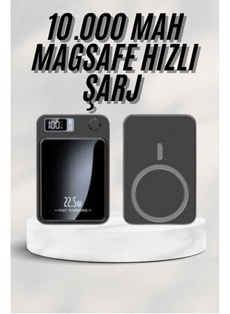 Taşınabilir Şarj Magsafe Powerbank 10.000 mAh Hızlı Şarj Led Göstergeli Kablosuz
