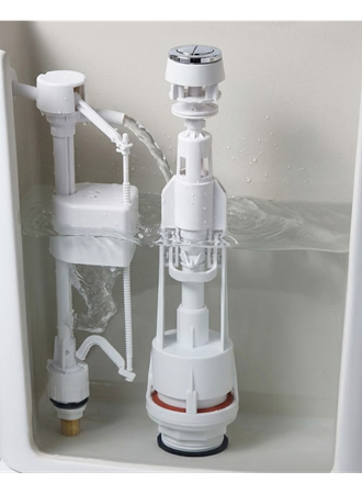 Basmalı Klozet Rezervuar İç Mekanizması Ayarlanabilir Su Seviyeli Tahliye Sistemi