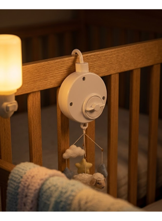 Pil Gerektirmeyen Bebek Uyutucu Müzik Kutusu Pratik Asılabilir Model