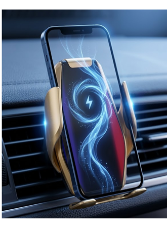 Otomatik Açılan Araç Telefon Tutucu Kablosuz Şarj ve Tek Elle Kullanım