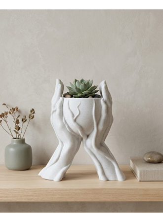 Modern Ev Dekoru İçin El Şeklinde 3D Baskı Dekoratif Saksı Vazo