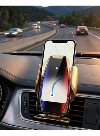 Kablosuz Şarjlı Araç Telefon Tutucu Sensörlü Otomatik Kilit 360 Derece Döner