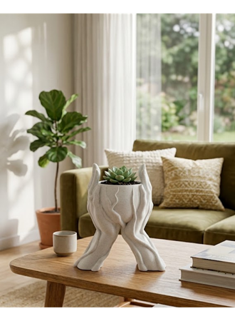 Dekoratif 3D El Tasarımlı Vazo Saksı Modern Ev Dekorasyon Aksesuarı