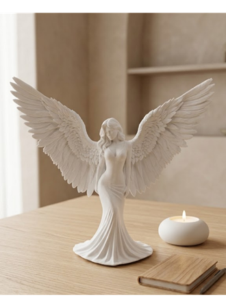 Estetik Melek Kadın Figürlü 3D Dekoratif Biblo Modern Salon Dekoru