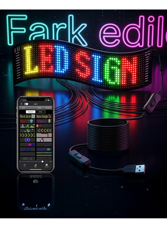 RGB LED Matrix Panel 60 cm 16x96 Piksel Kayan Yazı ve Animasyon Destekli