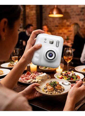 Mini Çocuk Fotoğraf Makinesi Baskı Özellikli Video Çekim 4 Kağıt Rulo Hediyeli