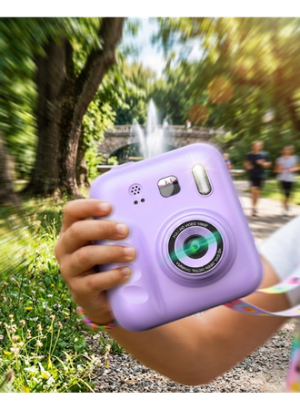 Çocuk Dijital Fotoğraf Makinesi Anında Baskı ve 4 Rulo Kağıt 5 Kalem Hediye