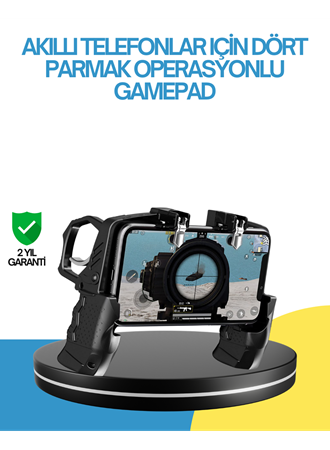 Dört Parmak Destekli Mobil Gamepad Tetikli Oyun Kontrolcüsü