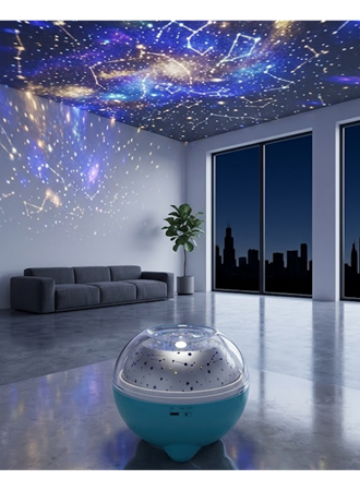 Bluetooth Hoparlörlü Yıldız Projeksiyon Gece Lambası Uzaktan Kumandalı ve Döner Işık Efektli (Kopya)