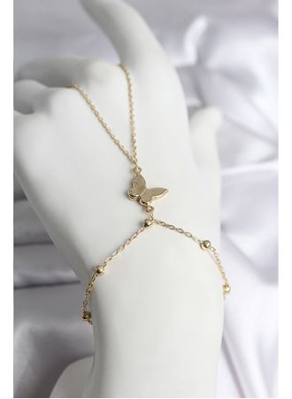 316L Çelik Gold Renk Kelebek Model Kadın Şahmeran