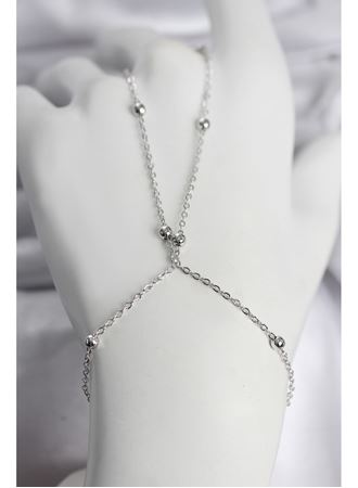 316L Çelik Gümüş Renk Top Zincirli Kadın Şahmeran