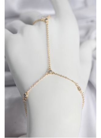 Pirinç Gold Renk Zirkon Taşlı Kadın Şahmeran