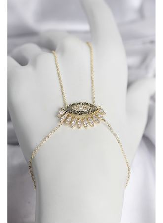 Pirinç Gold Renk Zirkon Taşlı Göz Model Kadın Şahmeran