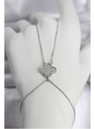 Pirinç Gümüş Renk Yonca Model Kadın Şahmeran