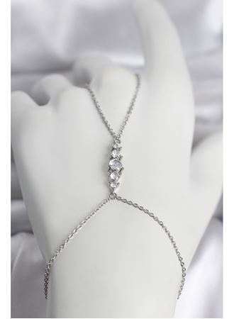 Pirinç Gümüş Renk Zirkon Taşlı Kadın Şahmeran