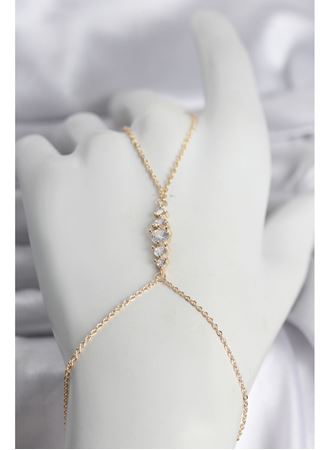 Pirinç Gold Renk Zirkon Taşlı Kadın Şahmeran